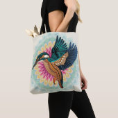 ijsvogel-mandala tote bag (Dichtbij)
