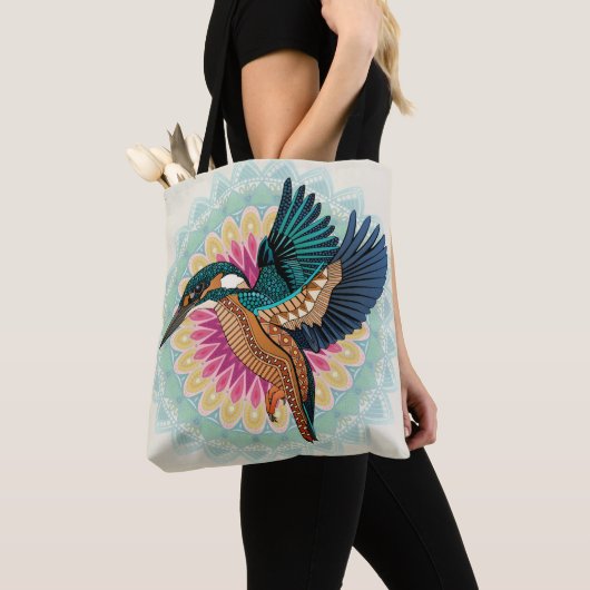 ijsvogel-mandala tote bag (Dichtbij)