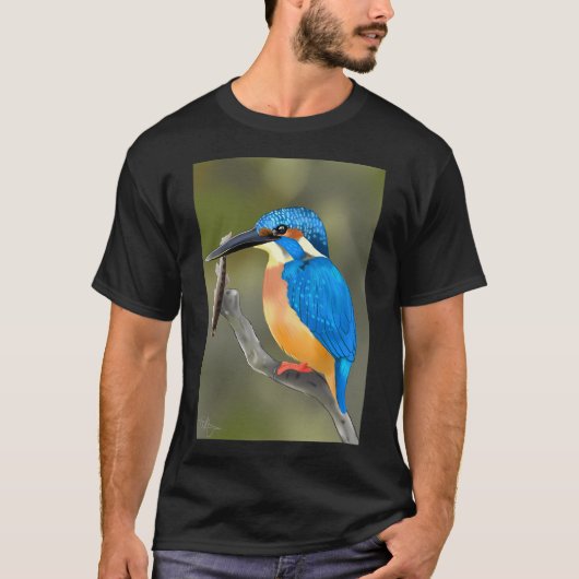 IJsvogel met vis T-shirt (Voorkant)