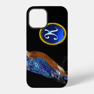 IJSVOGEL MONOGRAAM , Elektrisch Blauw, Zwart iPhone 12 Hoesje