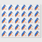 Ijsvogel ontwerp verjaardagscadeau cadeaupapier (Vlak)