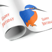 Ijsvogel ontwerp verjaardagscadeau cadeaupapier (Rol Hoek)