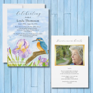 Ijsvogel Paarse Irissen Feest van het Leven Kaart