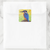 IJsvogel Schilderij Vierkante Sticker (Tas)