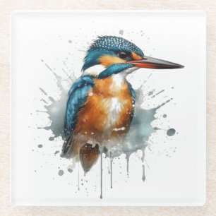 Ijsvogel Splash Glazen Onderzetter