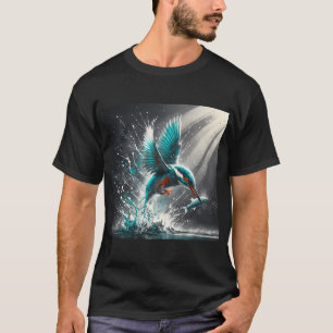 IJsvogel vangt vis, Ai Gegenereerde Kunst T-shirt