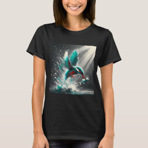 IJsvogel vangt vis, Ai Gegenereerde Kunst T-shirt