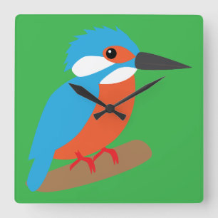 IJsvogel Vierkante Klok