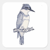 IJSVOGEL VIERKANTE STICKER (Voorkant)
