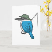 IJsvogel Vissen Visser Vissersstok Kaart (Gele Bloem)