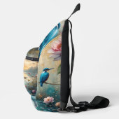 IJsvogel vogel boven water en Rozen Sling Bag (Rechts)