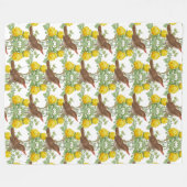 Ijsvogel vogel en gele rozen wit fleece deken (Voorkant (Horizontaal))