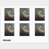 Ijsvogel Vogel Fijne Kunstmok Vierkante Sticker (Vel)