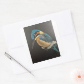 Ijsvogel Vogel Fijne Kunstmok Vierkante Sticker (Envelop)