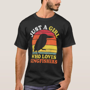 Ijsvogel Vogel Vintage Gewoon Een Meisje Dat Van K T-shirt