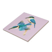 Ijsvogel Vogels Aquarel Roze Tegeltje (Zijkant)