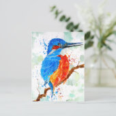 IJsvogel Wachtend op Prooi Briefkaart (Staand voorkant)