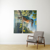 IJsvogel Wilde Vogel aan de Rivier Natuur Wandkleed (In Situ (horizontaal))