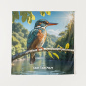 IJsvogel Wilde Vogel aan de Rivier Natuur Wandkleed (Voorkant)