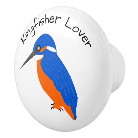 Ijsvogelontwerp gepersonaliseerd keramische knop (Rechts)