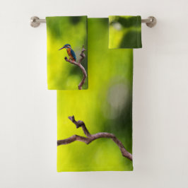 ijsvogels op takken bad handdoek