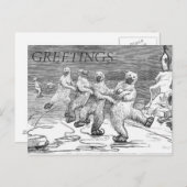 IJSVORMENDE POLAIRE BEREN BRIEFKAART (Voorkant / Achterkant)