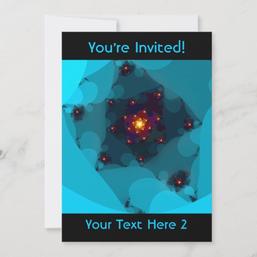 IJsvuur. Fractal Art. Blue. Kaart (Voorkant)