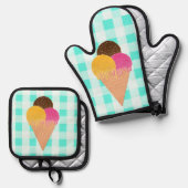 ijswafelkegel ovenwant & pannenlap set (Voorkant / Achterkant)