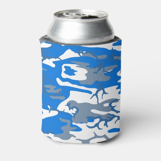 IJswater Blauwe Camo Drank Gezellig Blikjeskoeler (Blikje Achterkant)
