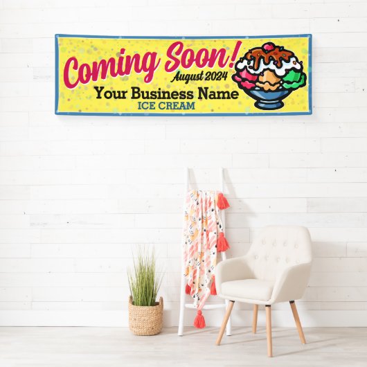 IJswinkel binnenkort verkrijgbaar Grand Opening Ba Spandoek (Insitu)