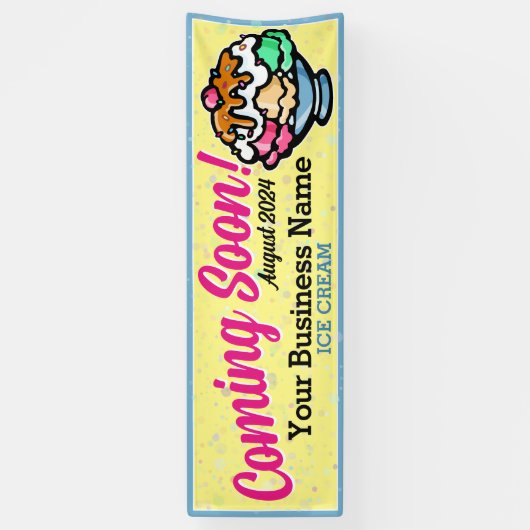 IJswinkel binnenkort verkrijgbaar Grand Opening Ba Spandoek (Verticaal)