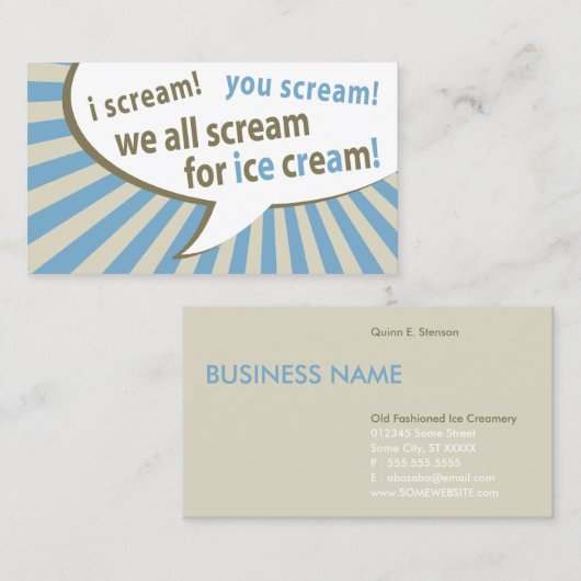  ijswinkel visitekaartje (Voorkant / Achterkant)