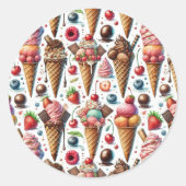 Ijszaak Feestje Ronde Sticker (Voorkant)