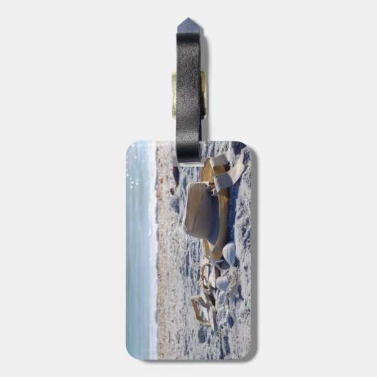 IJszee, strand, zee glas, strandglas Bagagelabel (Achterkant verticaal)