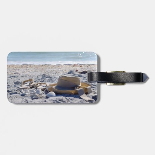 IJszee, strand, zee glas, strandglas Bagagelabel (Achterkant horizontaal)