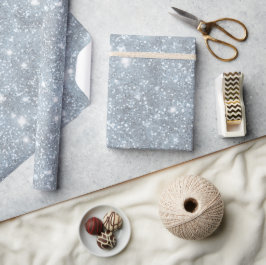 Ijszilver Vorst Glitter Wit Glitter Patroon Cadeaupapier