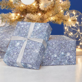 Ijszilver Vorst Glitter Wit Glitter Patroon Cadeaupapier