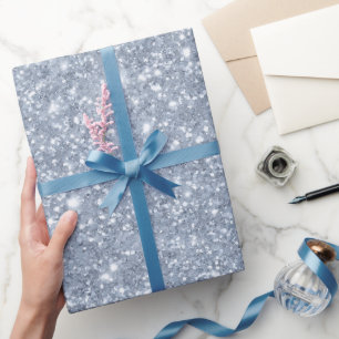 Ijszilver Vorst Glitter Wit Glitter Patroon Cadeaupapier