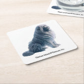 IJszittende Tibetaanse Mastiff servetten Kartonnen Onderzetters (Schuin)