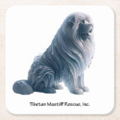 IJszittende Tibetaanse Mastiff servetten Kartonnen Onderzetters (Voorkant)