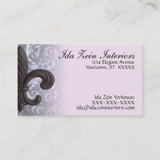 IJzer fleur de lis Custom Business Ca Visitekaartje (Voorkant)
