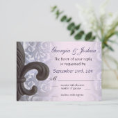 IJzer fleur de lis Wedding RSVP (Staand voorkant)