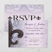 IJzer fleur de lis Wedding RSVP (Voorkant / Achterkant)