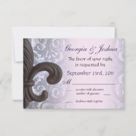 IJzer fleur de lis Wedding RSVP Kaartje