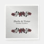 IJzer Gates Gothic Red Rose Gothic Wedding Servet (Voorkant)