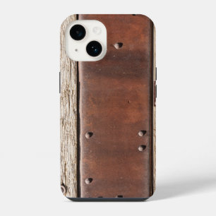 Ijzer, hout, bouten maken sterk taai iPhone 14 hoesje