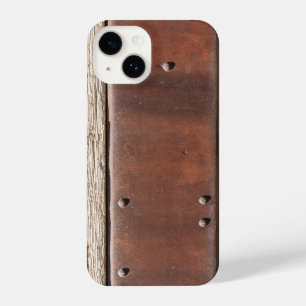 Ijzer, hout, bouten maken sterk taai iPhone 14 hoesje