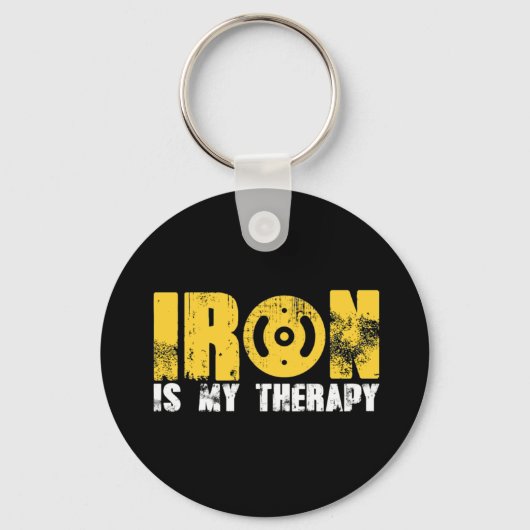 IJzer is mijn therapie Gym Sleutelhanger (Voorkant)