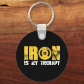 IJzer is mijn therapie Gym Sleutelhanger (Voorkant)