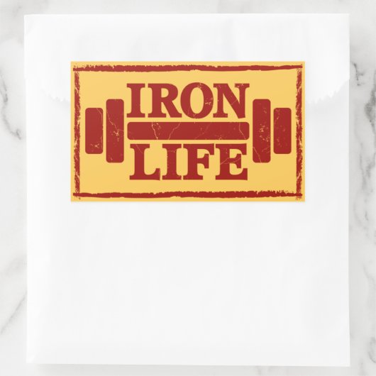 IJzer leven Rechthoekige Sticker (Tas)